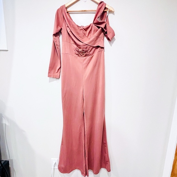 SHEIN Pants - SHEIN Pink one-sleeve‎ jumpsuit